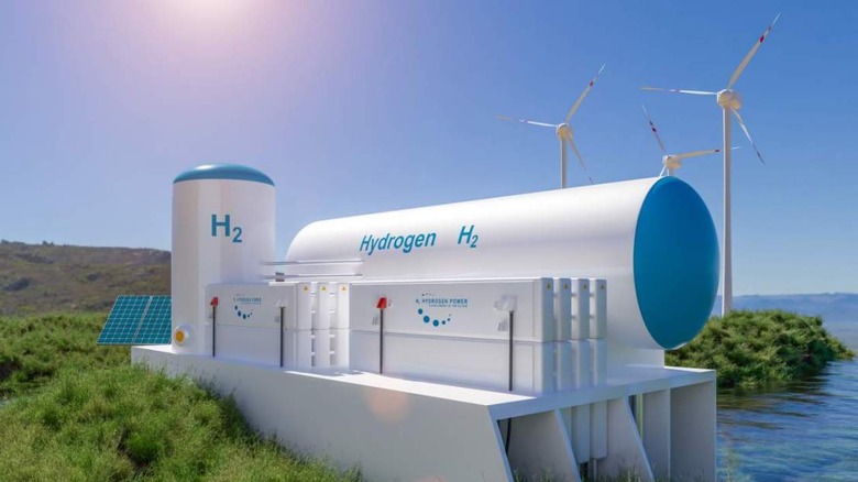 Hydrogen fuel facility concept render