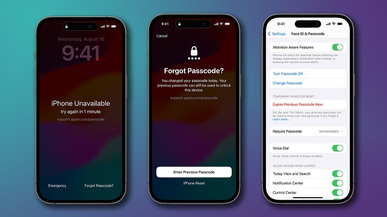 Using old passcode to unlock on an iPhone