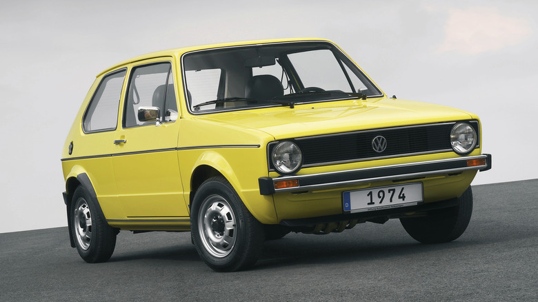 Yellow VW Golf Mk1