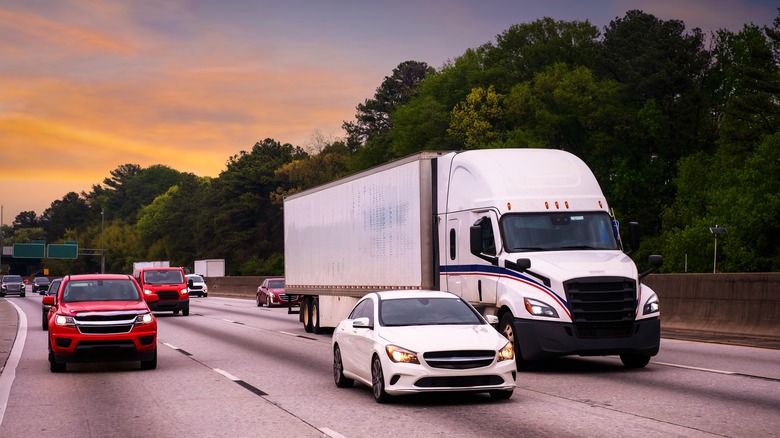 head-on view of vehicles on highway