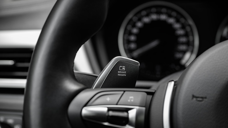 Vehicle interior regenerative braking switch