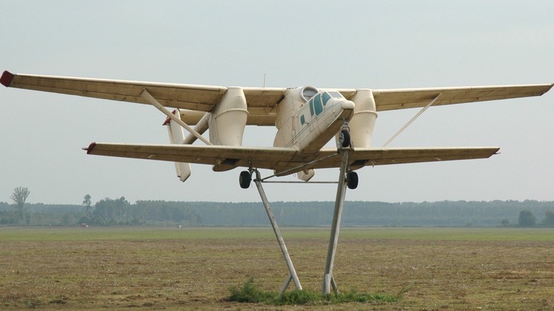 The PZL M-15 aircraft on an airfield