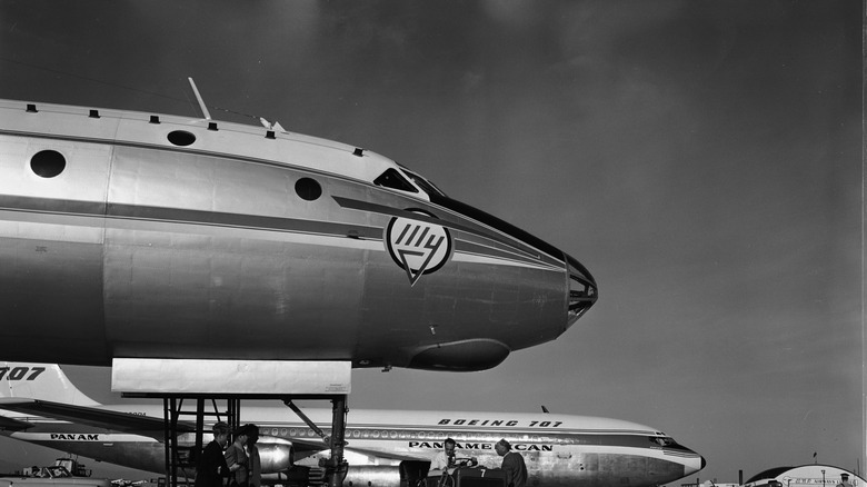 Tu-104 nose on runway