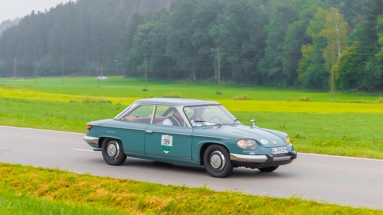 Panhard 24 BT driving in country