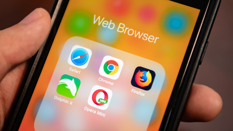 web browsers on an iPhone.