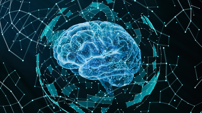 Image of brain in futuristic space