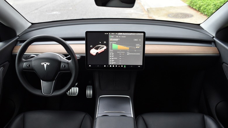 Tesla EV interior dashboard