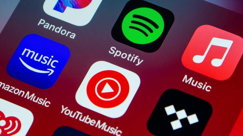 Spotify and YouTube Music app icons