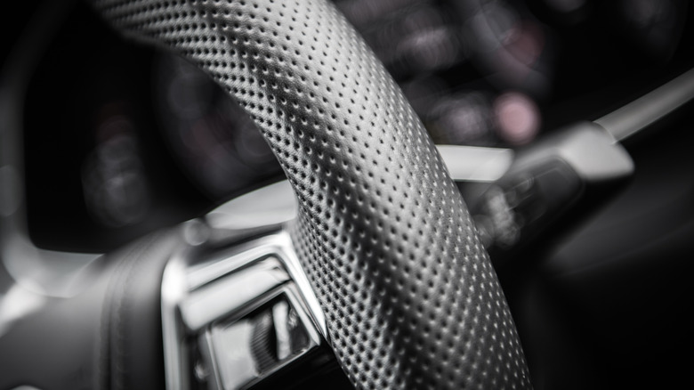 Premium perforated steering wheel cover