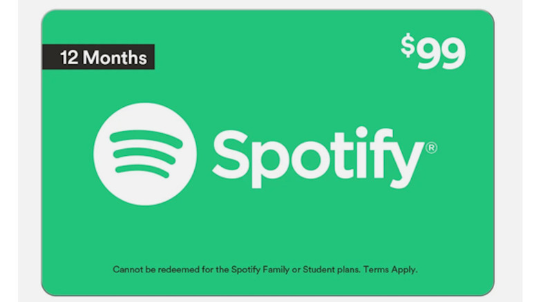 Spotify 12-month gift card