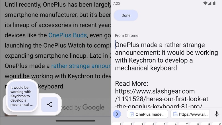 Android clipboard update screenshots