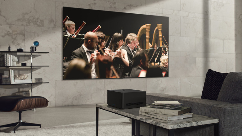 LG smart TV display living room