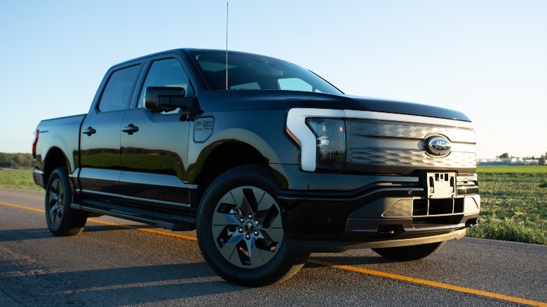 Ford F150 lightning on road