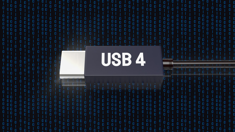 A black cable with "USB 4" label