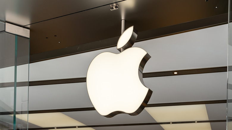 Close up of Apple store logo