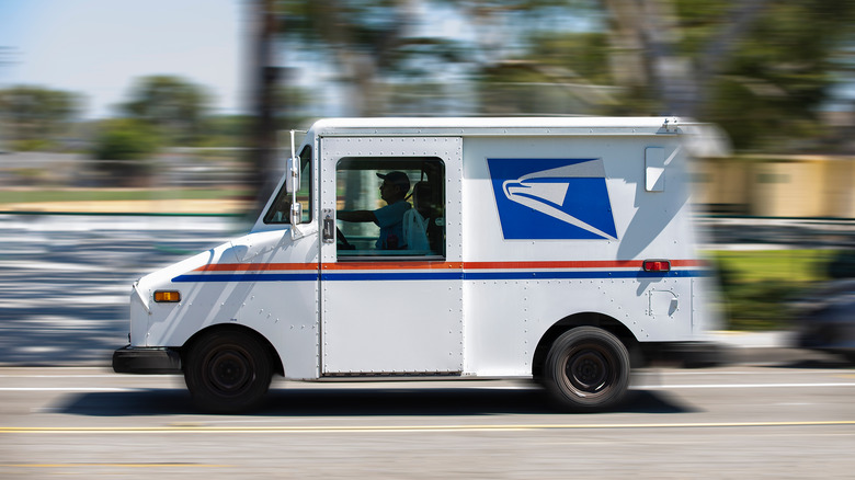 USPS LLV mail delivery vehicle