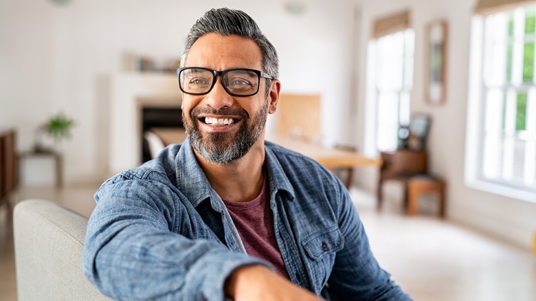 Smiling man with eyeglasses