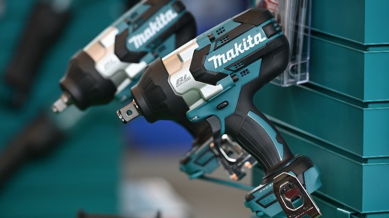 Makita tool hanging from box