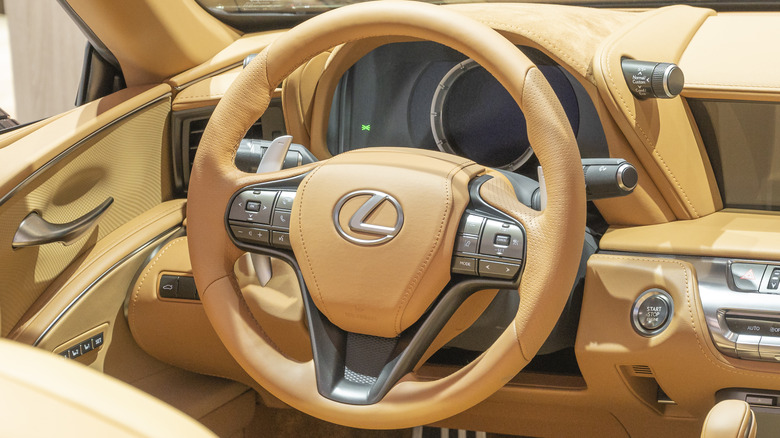 Leather Lexus steering wheel