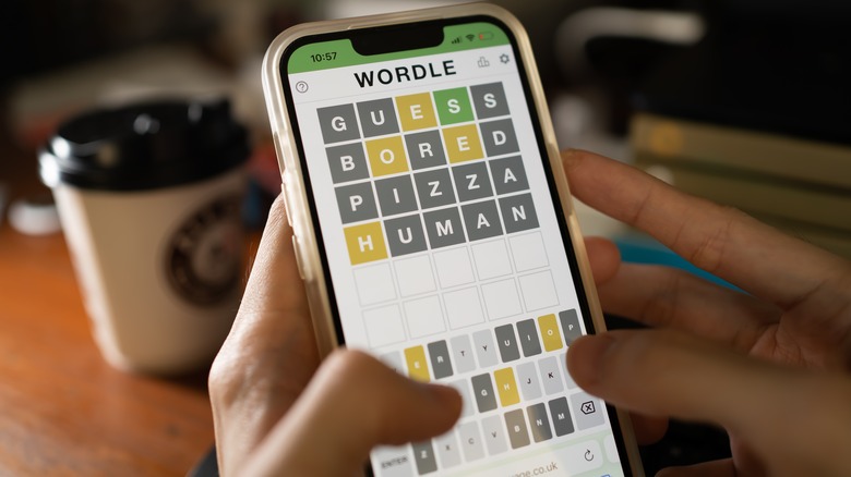 Playing Wordle on a smartphone