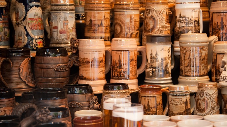 beer stein on display