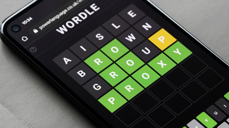 Wordle puzzle on smartphone