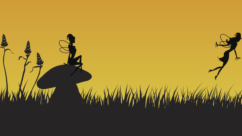 vector illustration of fairy silhouettes