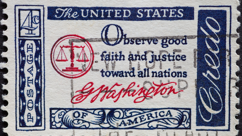 stamp with American credo