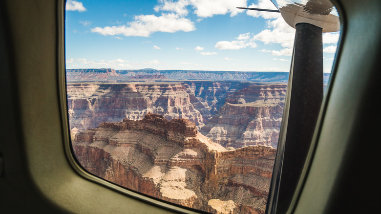 Grand Canyon outside a plane window