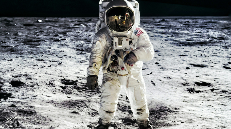 Astronaut on the surface of the moon