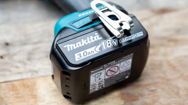 Person holding a Makita inflator