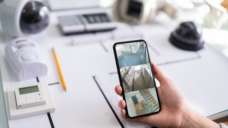 Video surveillance shown on smartphone