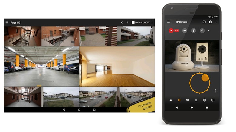 TinyCam Monitor security app on smartphone