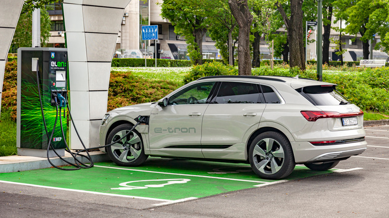 Audi e-tron at charging station