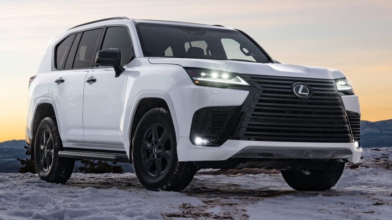 2025 Lexus LX 600 Premium on mountain top with mountains in the background