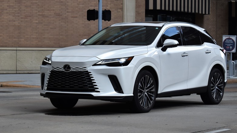 Lexus RX on quiet street