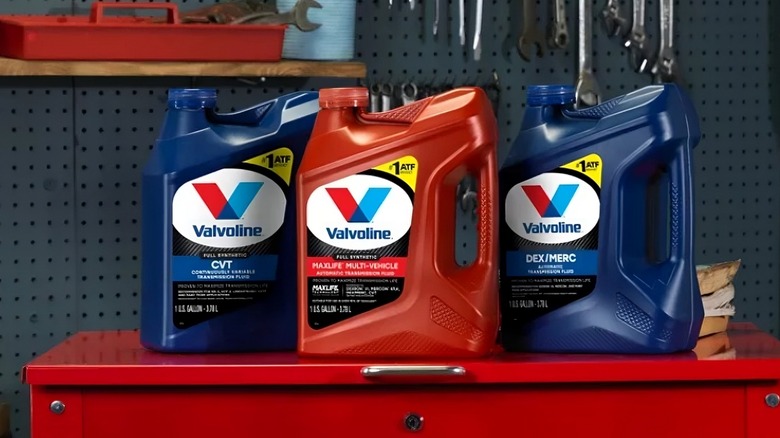 A selection of different types of valvoline transmission fluid