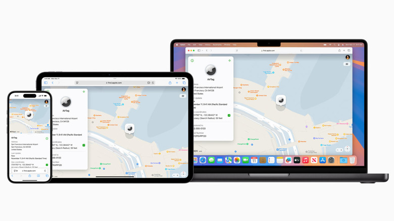 Share Item Location feature active across a range of Apple devices for item tracking.