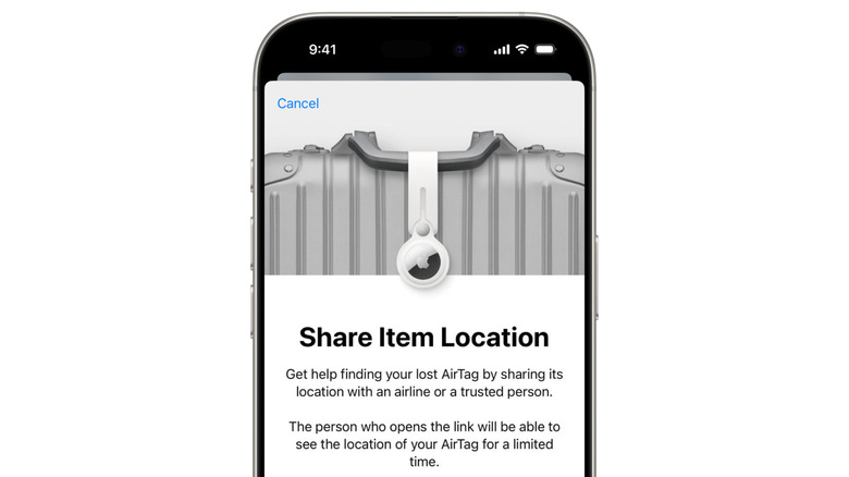 Share Item Location in Apple Find My app.