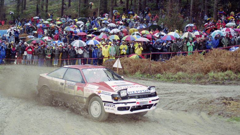 Carlos Sainz drives Celica at 1990 RAC Rally