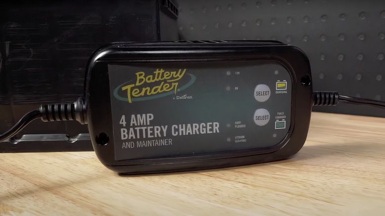 Battery Tender charger on table