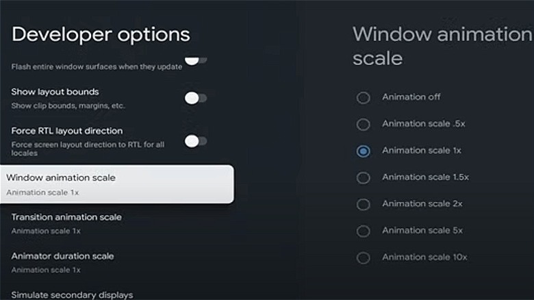 Animation options on Chromecast 