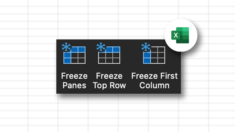 Excel Freeze Pane options