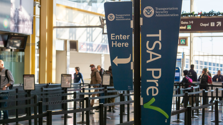 TSA PreCheck entry signage in airport