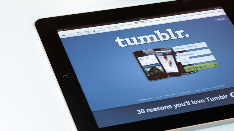 tumblr home page tablet