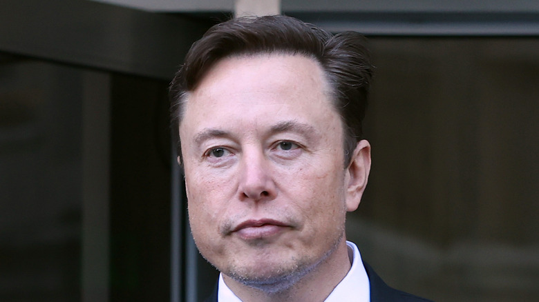 Elon Musk outside court