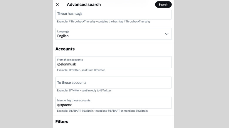 Twitter advanced search accounts filter