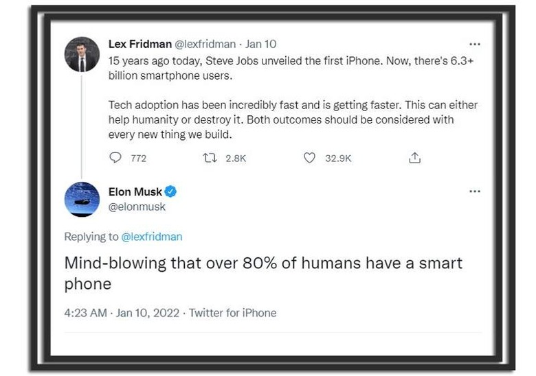 Elon's smartphone tweet