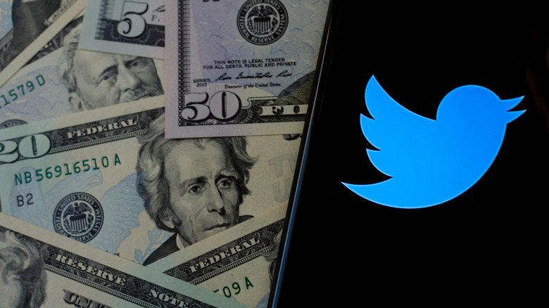 Twitter app backdrop US currency