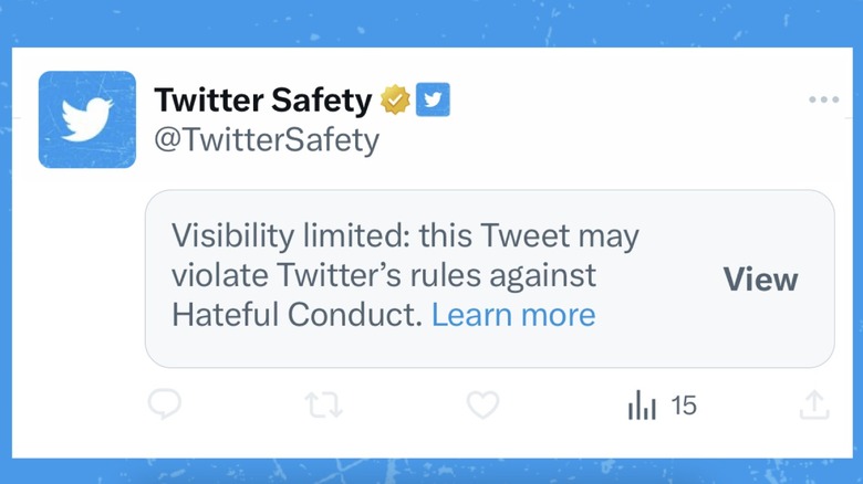 Limited Visibility label on Twitter.